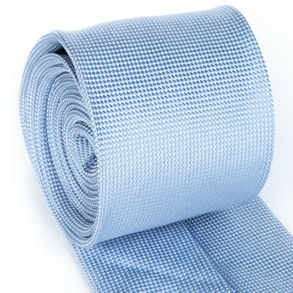 ERMENEGILDO ZEGNA LIGHT SKY BLUE, WHITE POLKA DOT TIE | MENS - Picture 3 of 3